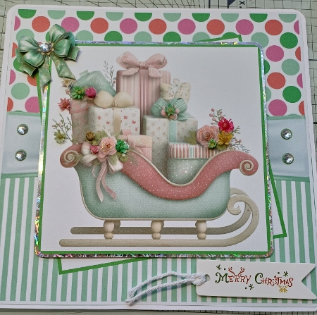 Christmas Sleigh Card Front 8x8 by Michelle Sharpe