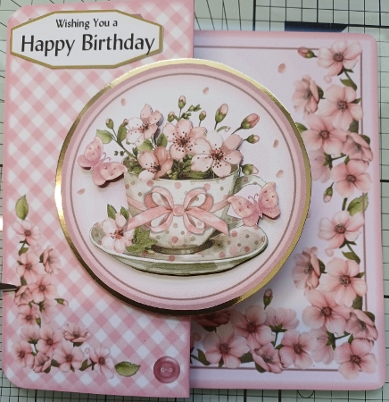 Floral Tea Cup Fold Back Card by Michelle Sharpe