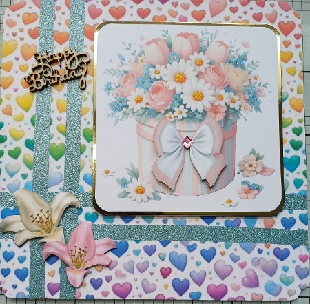 Cherubs & Rainbows 4-Panel Pattern Set – Hearts, Angel Wings & Pastel Designs Printable Art (1200x1200 px) by Michelle Sharpe