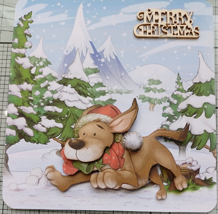 Christmas Puppy Love Sandy Decoupage Sheet by Michelle Sharpe