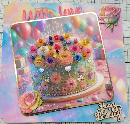 Floral Birthday Cake Party Theme 5 X 7 Card Front. by Michelle Sharpe