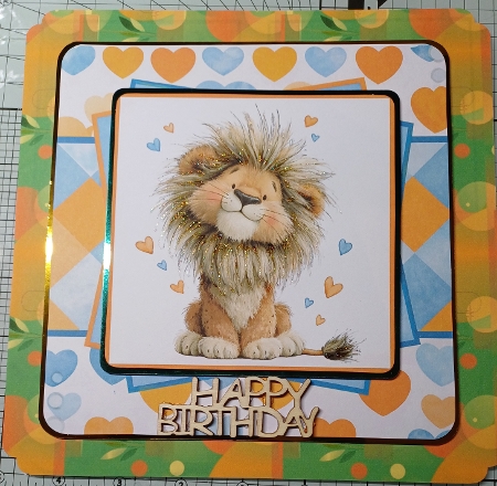 NEW POEM CARD . Cute Lion. Full 9 piece matching kit by Michelle Sharpe