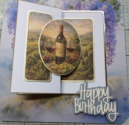 Vineyard Celebration Topper with Wine, Grapes and Rustic Villa by Michelle Sharpe