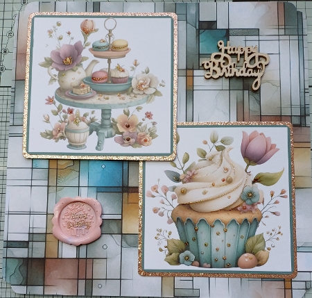 Floral Cupcakes #4 Mini Kit 5x7 (3) Plus Bonus by Michelle Sharpe