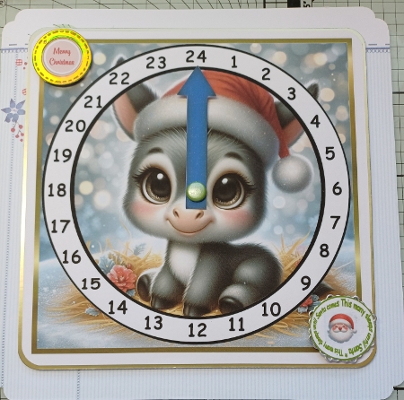 advent clock card donkey by Michelle Sharpe