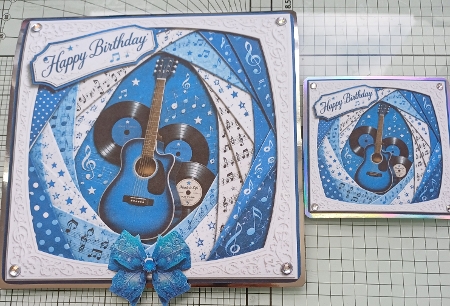 faux iris folding guitar birthday by Michelle Sharpe