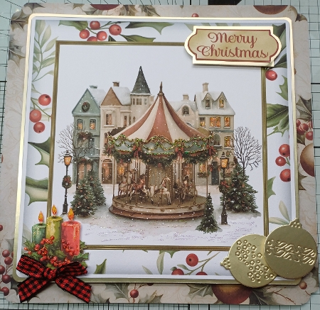 No 8 Christmas Village 7 x 7  Card by Michelle Sharpe