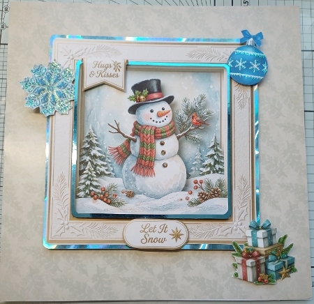8x8 Funky Snowman Quick Card with Sentiments by Michelle Sharpe
