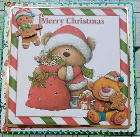 6x6 Teddy bear Christmas wishes choice of four mini kit by Michelle Sharpe