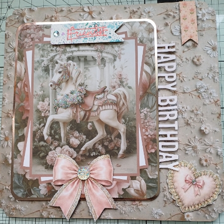 Floral Carousel Horse Mini Kit 5x7 (3) by Michelle Sharpe