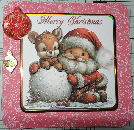 Cute Santa and Snowman 6 Card Fronts & Sentiments - 6x6 & 5x7 by Michelle Sharpe