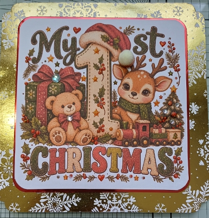 Baby`s First Christmas Card Toppers by Michelle Sharpe
