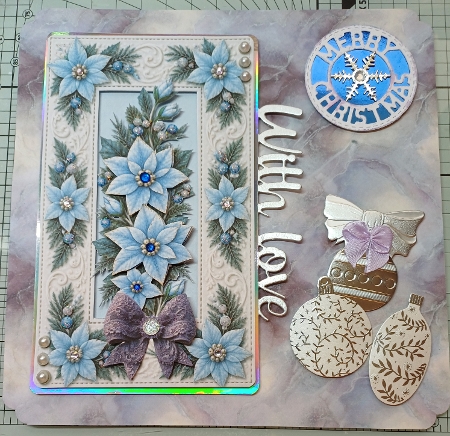 Elegant Blue Poinsettia Christmas Card Kit – Luxury Layered 3D Winter Design by Michelle Sharpe