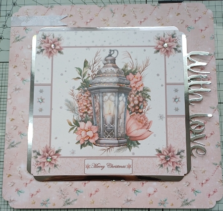 8 x 8 Christmas lantern quick card front. by Michelle Sharpe