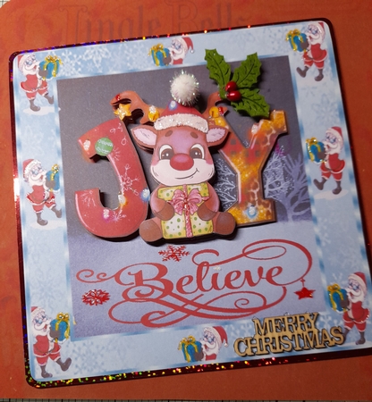 Dark Red Jingle Bells Christmas A4 Backing Paper by Michelle Sharpe