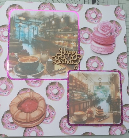 Doughnuts with Pink Icing A4 Backing Paper by Michelle Sharpe