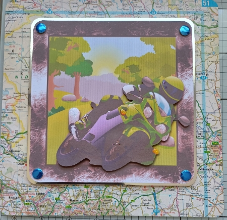 Born to Ride Green Motorbike by Michelle Sharpe