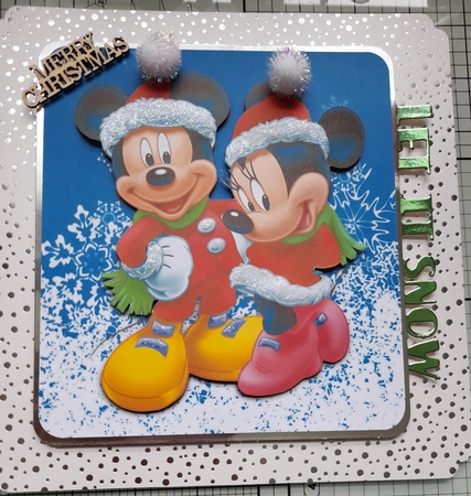 Mickey & Minnie Mouse Christmas A5 Decoupage  by Michelle Sharpe