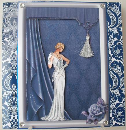 Art Deco Lady with Purple Rose by Michelle Sharpe