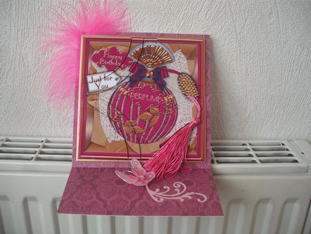 Pink Sapphire Birthday Perfume 5in Rounded 4 Corner Stacker by Michelle Sharpe