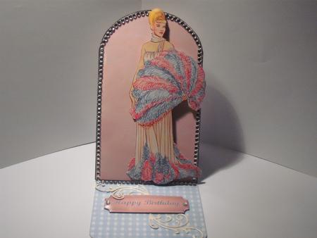 Feather Delight Lady Shaped Card by Michelle Sharpe