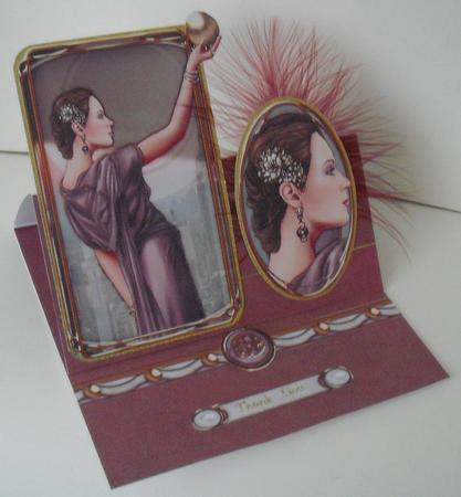 Art Deco Lady Pandore Dark Pink Topper by Michelle Sharpe