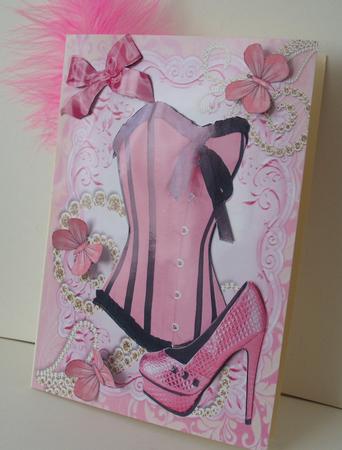 Lovely Pink Corset & Shoe by Michelle Sharpe