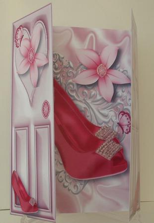 Pink Diamond Shoes, with Butterflies, Gatefold by Michelle Sharpe