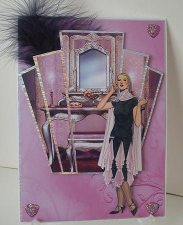 Deco Lady with Panel Decoupage Card by Michelle Sharpe
