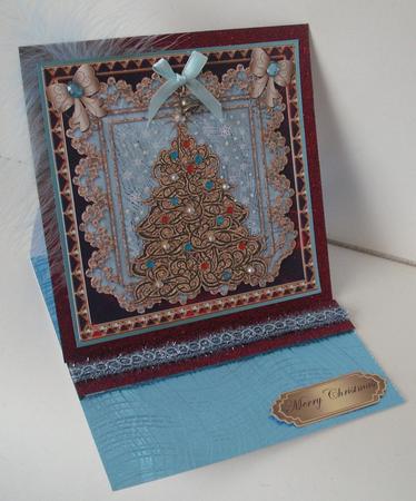 Swirly Christmas Tree 8x8 Topper 3 by Michelle Sharpe