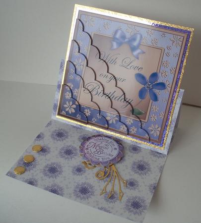 Floral Elegance Birthday Scallop Corner Side Stacker Topper by Michelle Sharpe