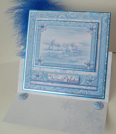 8"x8" Polar Bears Quick Card Front & Choice of 5 Sentiments by Michelle Sharpe