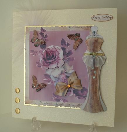 Fancy Dress Over the Edge & Flower & Butterfly Decoupage by Michelle Sharpe
