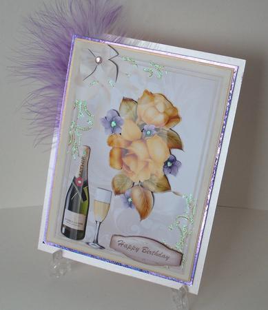 Lovely Yellow Roses and Champagne by Michelle Sharpe