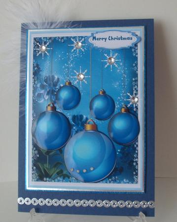 Lovely Blue Baubles and Snowflakes by Michelle Sharpe