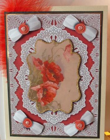 Poppies A4 Lace Bracket Picture Sheet by Michelle Sharpe