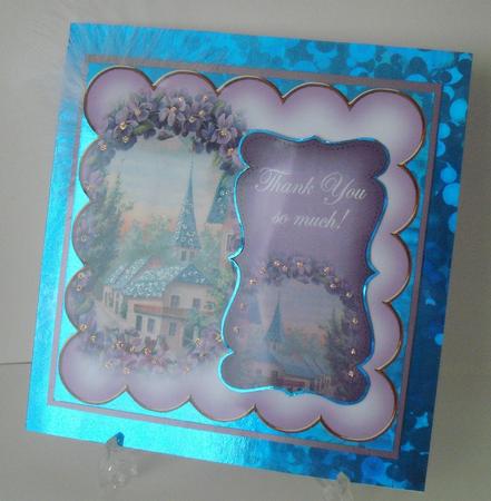 Lilac Lavender View Thank You 8in Scallop Topper by Michelle Sharpe