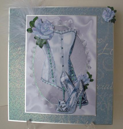 Satin Silver Basque with Sparkle Shoes and Roses by Michelle Sharpe