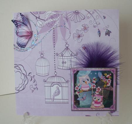 Lilac Retro Birdcage A4 Backing Paper by Michelle Sharpe