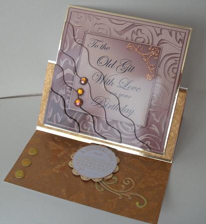 Elegant Metallic Birthday Old Git Wavy Corner Stacker by Michelle Sharpe
