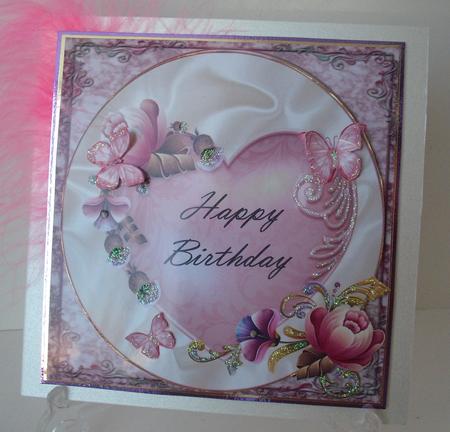 Beautiful Pale Pink Heart with Pink Flower by Michelle Sharpe