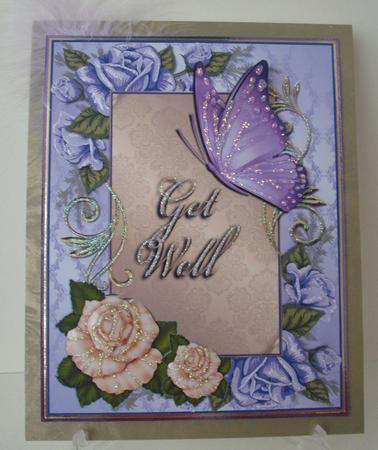 Get Well-roses and Butterfly #2 by Michelle Sharpe