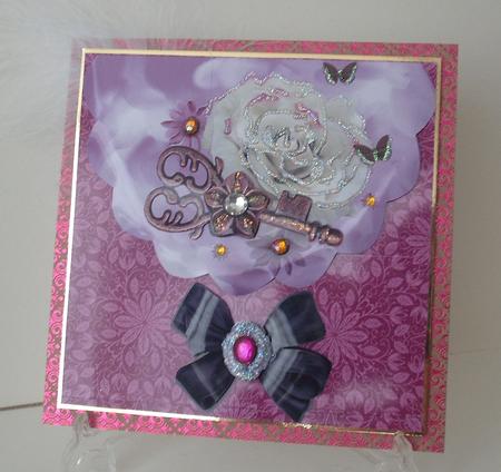 Envelope Card Flower Key Topper & Decoupage by Michelle Sharpe