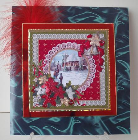 8x8 Red Green and Gold Vintage Christmas Mini Kit by Michelle Sharpe
