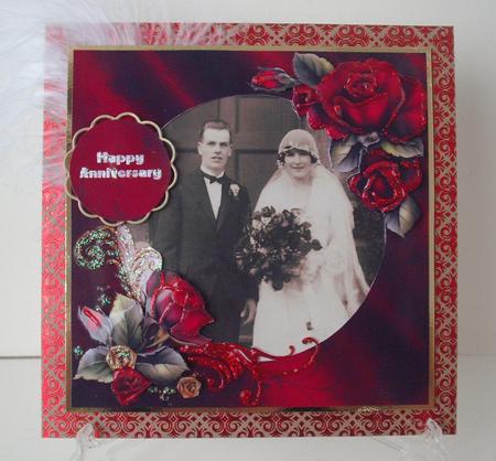 Retro Anniversary with Red Roses by Michelle Sharpe