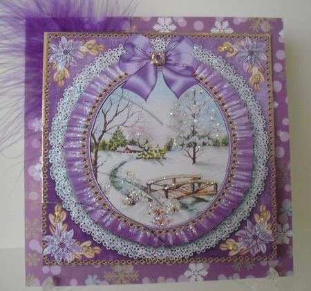 Pretty Snowscene Lilac Ruffle 5in V Bottom Stacker by Michelle Sharpe