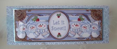 Blue Snowman Let It Snow! Large Dl Decoupage Topper by Michelle Sharpe