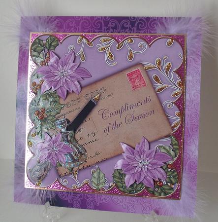 Lilac Poinsettia Compliments of Season 8in Step by Step by Michelle Sharpe
