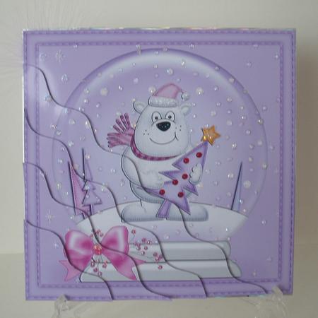 Xmas Polar Bear's Xmas Tree Snowglobe Wavy Corner Stacker by Michelle Sharpe