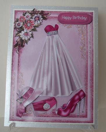 Beautiful Cerise Ball Gown and Accessories by Michelle Sharpe